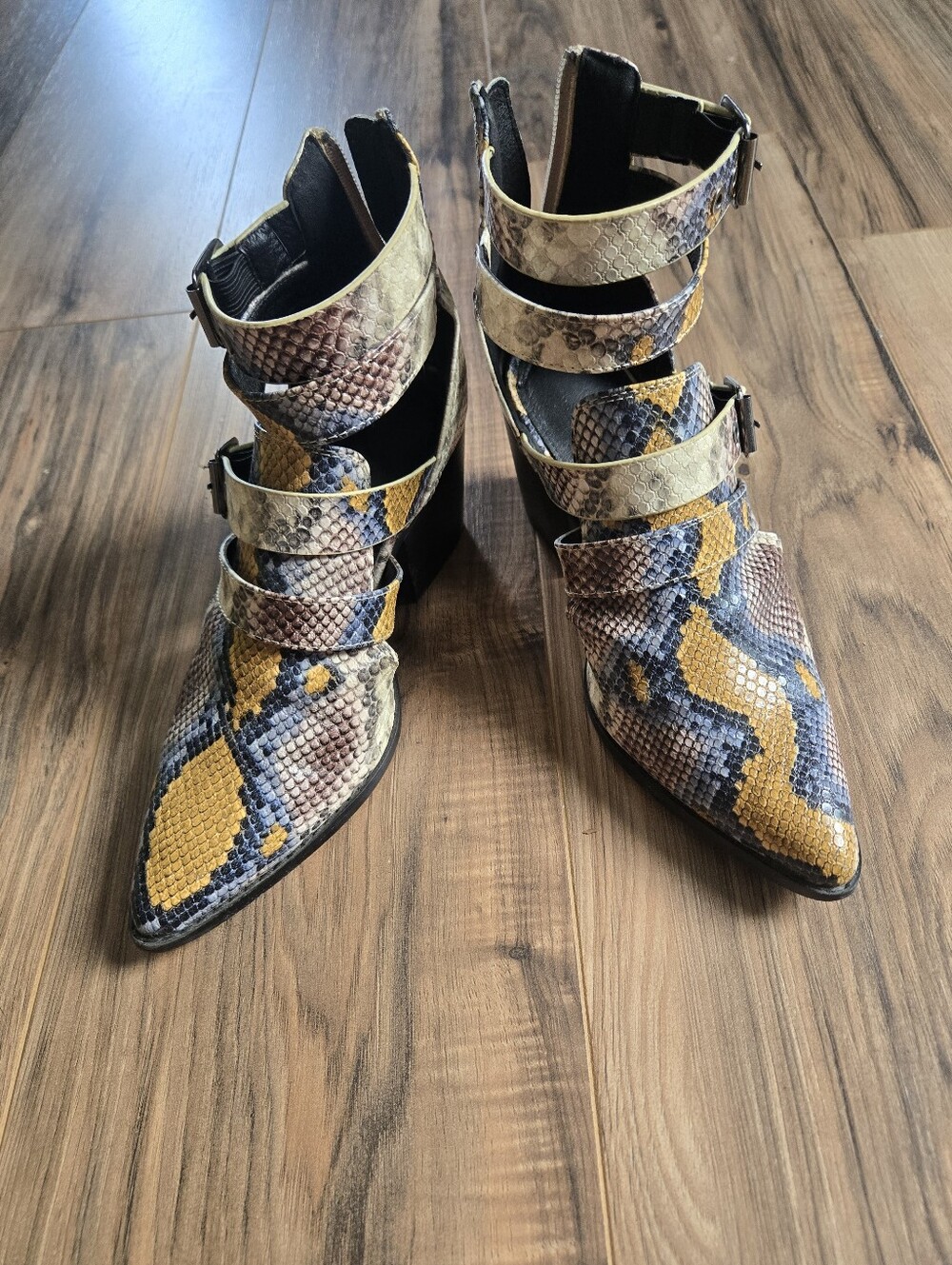 Multi-Color Snakeskin Boots
